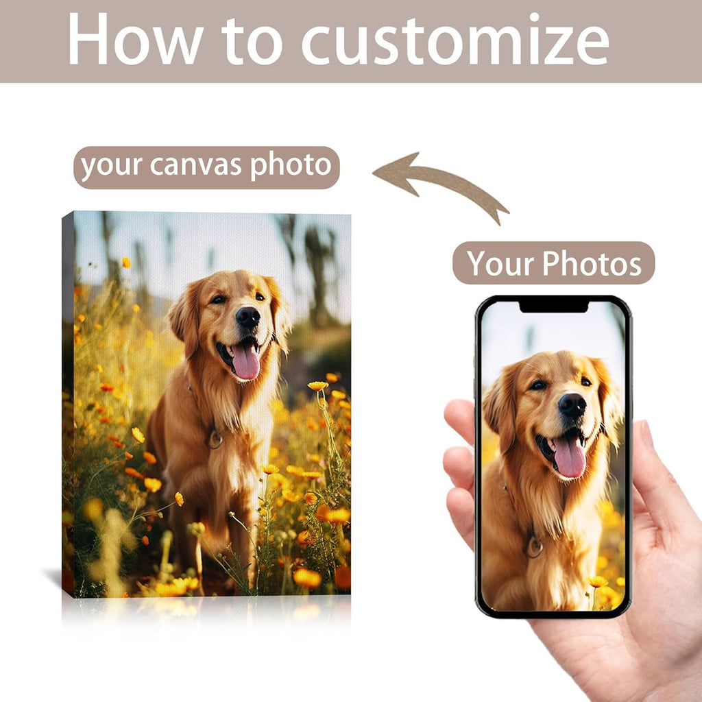 SPECPIX Custom Canvas Prints with Your Photos Customized Canvas Wall Art Personalized Canvas Pictures Gifts for Pet Dog Baby Family Mom Dad Men Women Couple Boyfriend Girlfriend Framed 16x20
