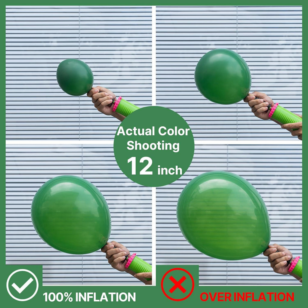 PartyWoo Dark Green Balloons - 100pcs 12 Inch Emerald Forest Green for Weddings & Celebrations