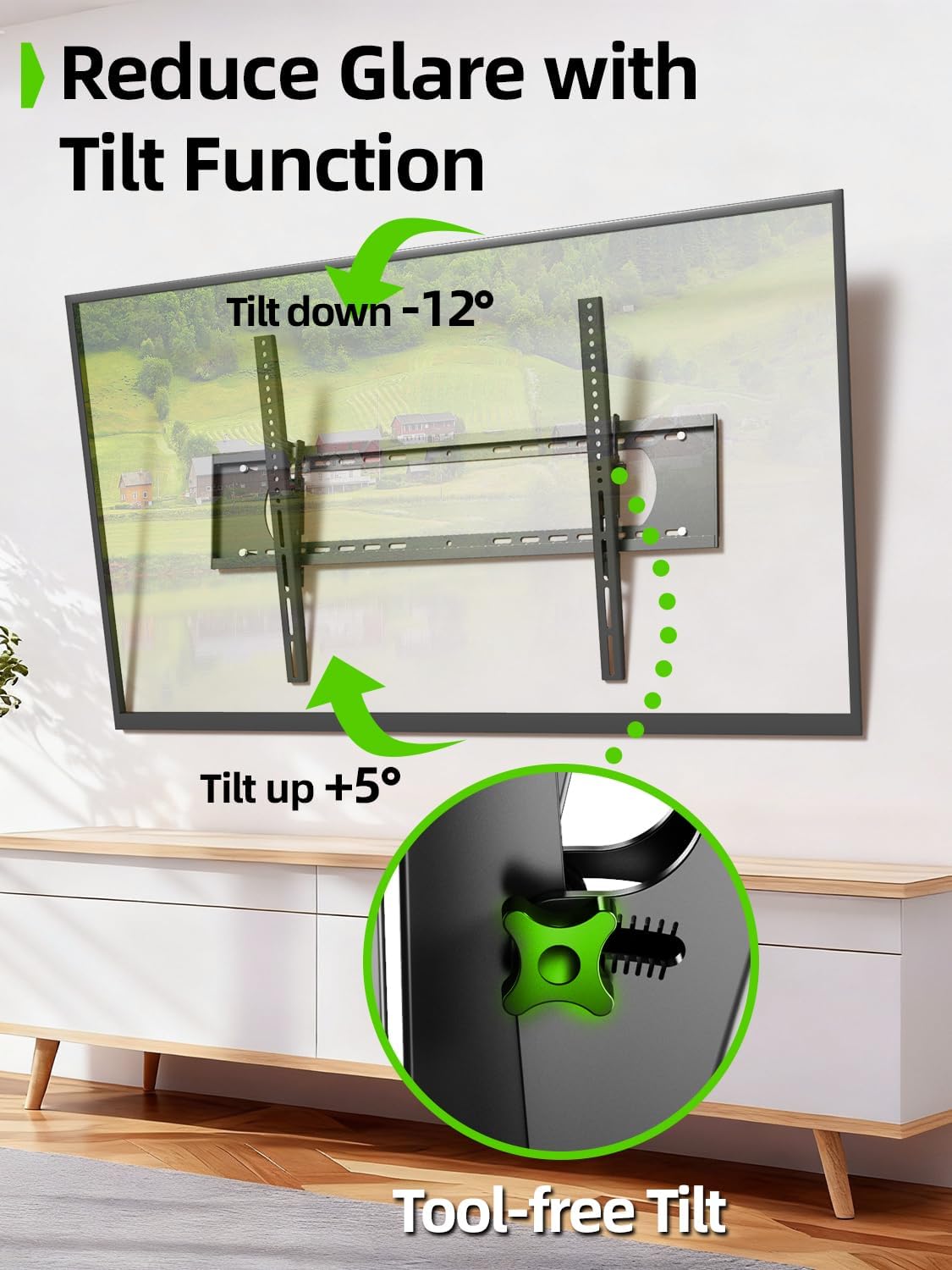 USX MOUNT Heavy Duty Tilting TV Wall Mount - Ultra Slim Design for 60-120" TVs, Supports Up to 220lb