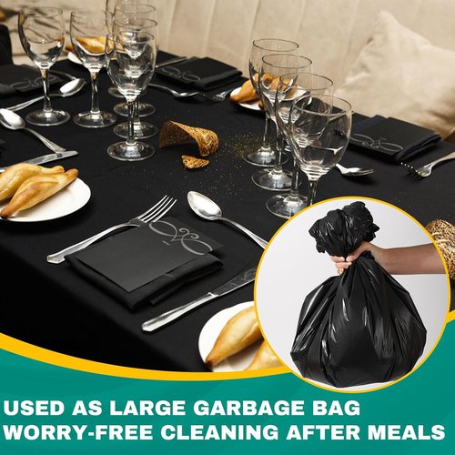 30 Pack Black Plastic Table Cloths - Disposable 54 x 108 Inch Covers for Parties, BBQs & Weddings