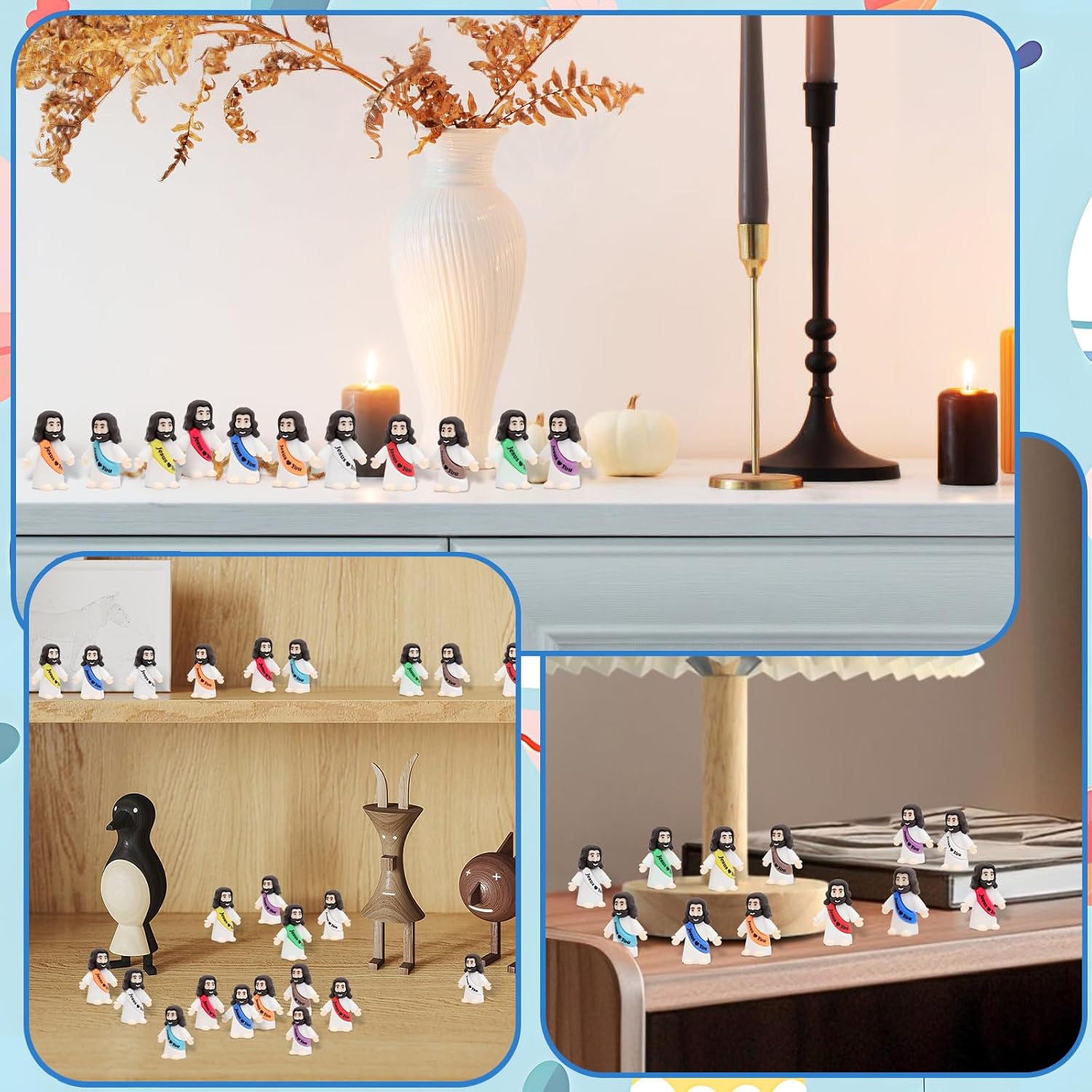 Owurha Mini Jesus Figurines - 100 Pcs Tiny Religious Figures for Sunday School & Baptism Gifts
