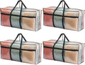 VENO Extra Large Moving Bags - Heavy Duty Storage Solution for College & Christmas | Clear 4 Pack
