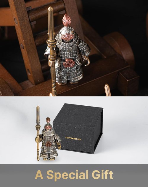 COPPERTIST.WU Jin Iron Soldier Figurine - Unique Home Decor Statue for Living Room & Office