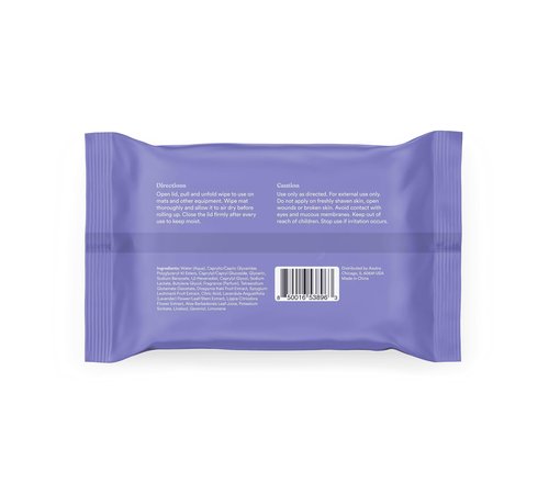 ASUTRA Yoga Mat Cleaning Wipes (Lovely Lavender), 1 Pouch (30 Wipes) - No Slippery Residue, Deep-Cleansing for Fitness Gear & Gym Equipment