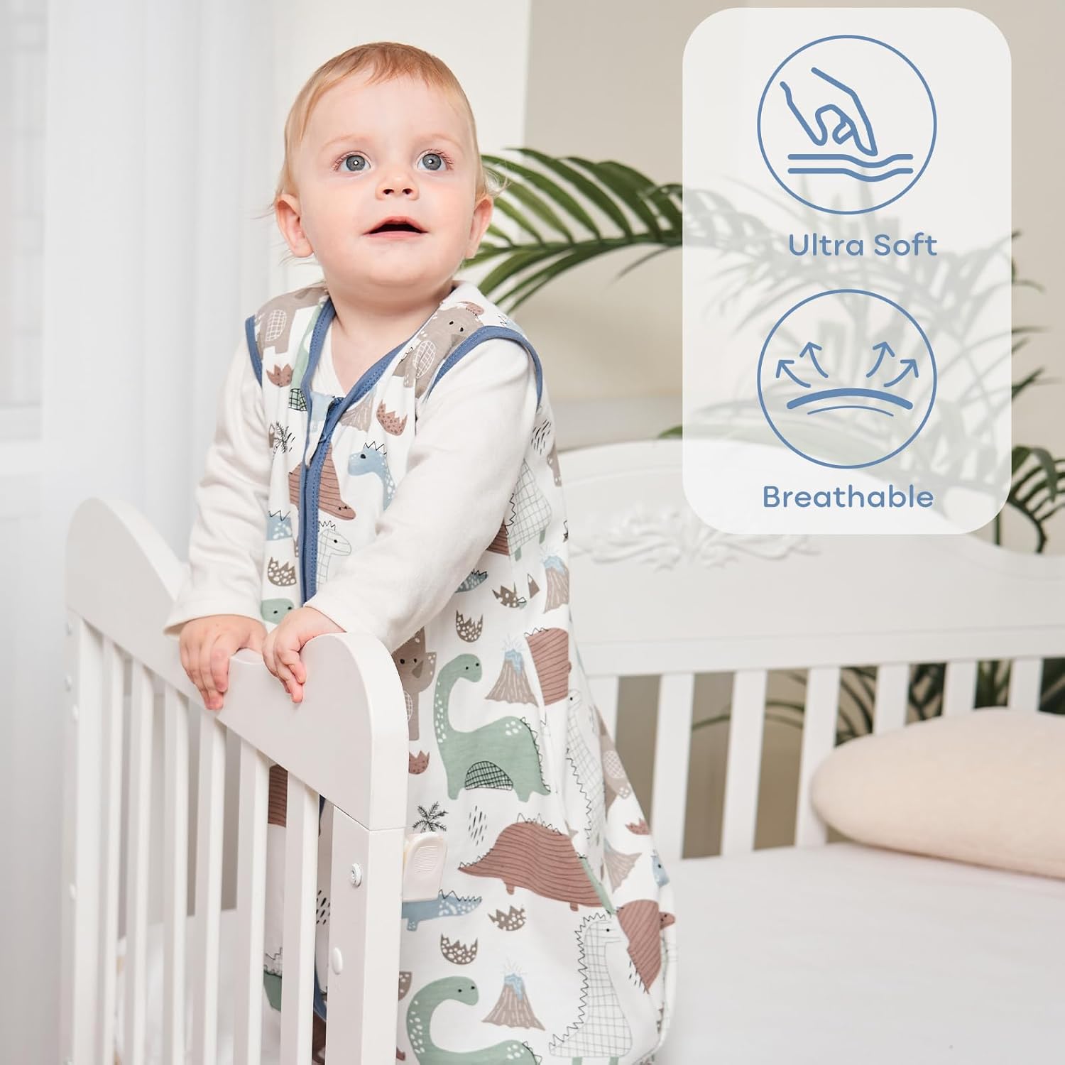 Yoofoss Baby Sleep Sack - 100% Organic Cotton Wearable Blanket | 2-Way Zipper, 0.5 TOG, 3 Pack (18-24 Months)