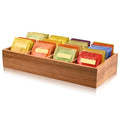 Acacia Wood Tea Bag Organizer with 8 Slots – Tea Bag Holder and Tea Organizer, Sugar Packet Storage for Countertops