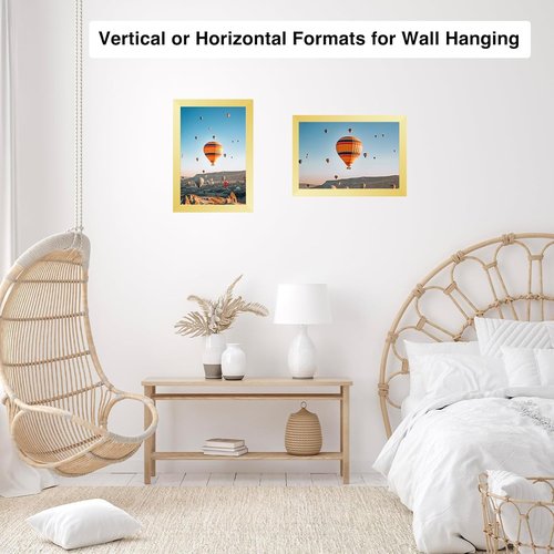 JCJMY Gold 8x12 Picture Frame - Versatile Wall & Tabletop Display with Shatter-Resistant Plexiglass