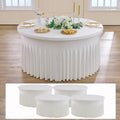 NSSONBEN 4 pk Ivory Round Spandex Tablecloth 60 inch with Ruffled Skirt,Wrinkle Free High-Stretch 120 inch Fitted 5ft Cream Table Cloths Round Spandex Table Covers for Party Wedding Banquet Dinning