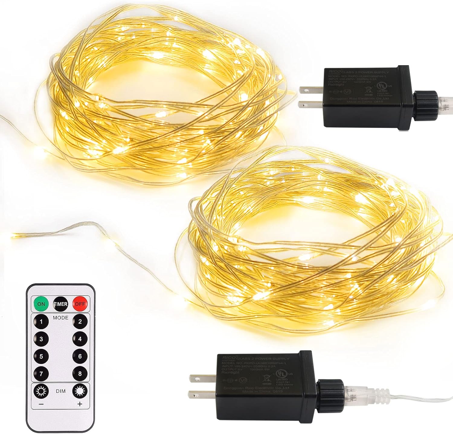 Skiennix Fairy String Lights - 33Ft 100 Micro LED Twinkle Lights | IP68 Waterproof with Remote for Bedroom & Garden Decor