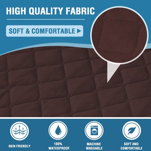 H.VERSAILTEX Couch Cover, Sofa Covers for 3 Cushion Couch, Dog Couch Cover Protector, Furniture Covers for Pets, 100% Waterproof Cover with Non-Skid Backing & Elastic Straps(Sofa, Chocolate)