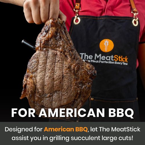 MeatStick 4 – Smart Wireless Meat Probe with 4 Sensors & Limited Range | Bluetooth Thermometer (Up to 165 ft Outdoors; Much Lower in Grill/Oven/Smoker)