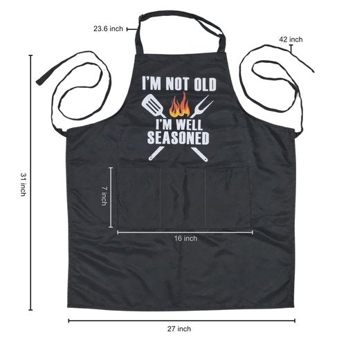 ZYNINORA Funny BBQ Grilling Aprons for Men with Pockets, BBQ Grill Mens Cooking Apron Funny for Men Husband Gifts, Dad Birthday Gift