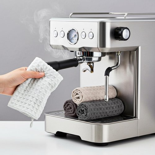 Lusofie 4 Pcs Barista Towels Barista Microfiber Cloths Professional Cleaning Towels Coffee Machine Accessories for Steam Wands, Countertops and Milk Frothers, Coffee Bar Essentials(12”x12”)