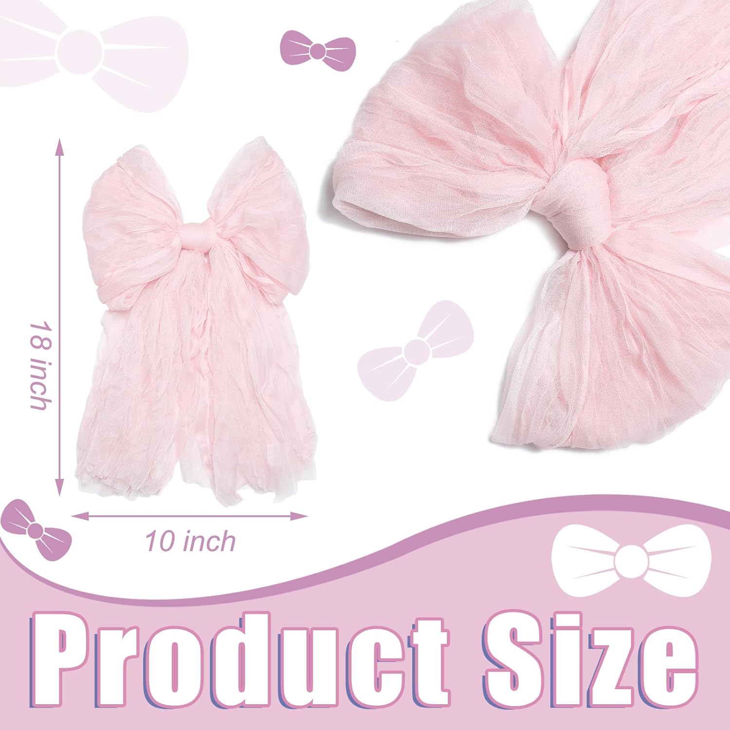 XunYee Large Pink Bows - 10 x 18 Inches Giant Nursery Decor | Perfect for Parties & Celebrations