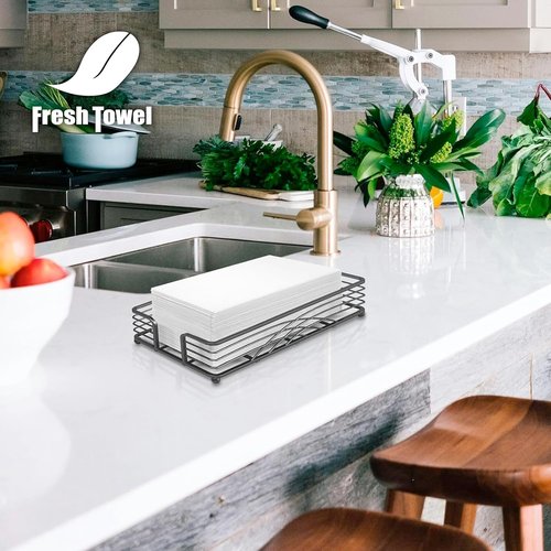 Fresh Towel Folded Disposable Hand Towels for Bathroom | Single-Use Hand Paper Towels for Bathroom Guests, 1/6 Folded | Soft and Absorbent Disposable Napkins (500, White)