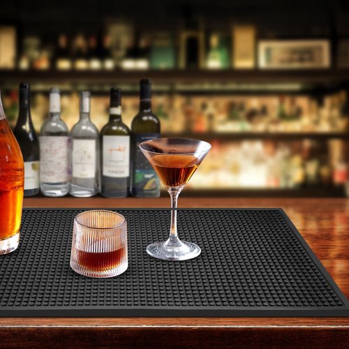 Large Bar Mats for Countertop 12X24'', Bar Mat for Bartending, Drying Matt Kitchen Counter, Coffee Bar Spill Mat, Non-slip and Easy to Clean