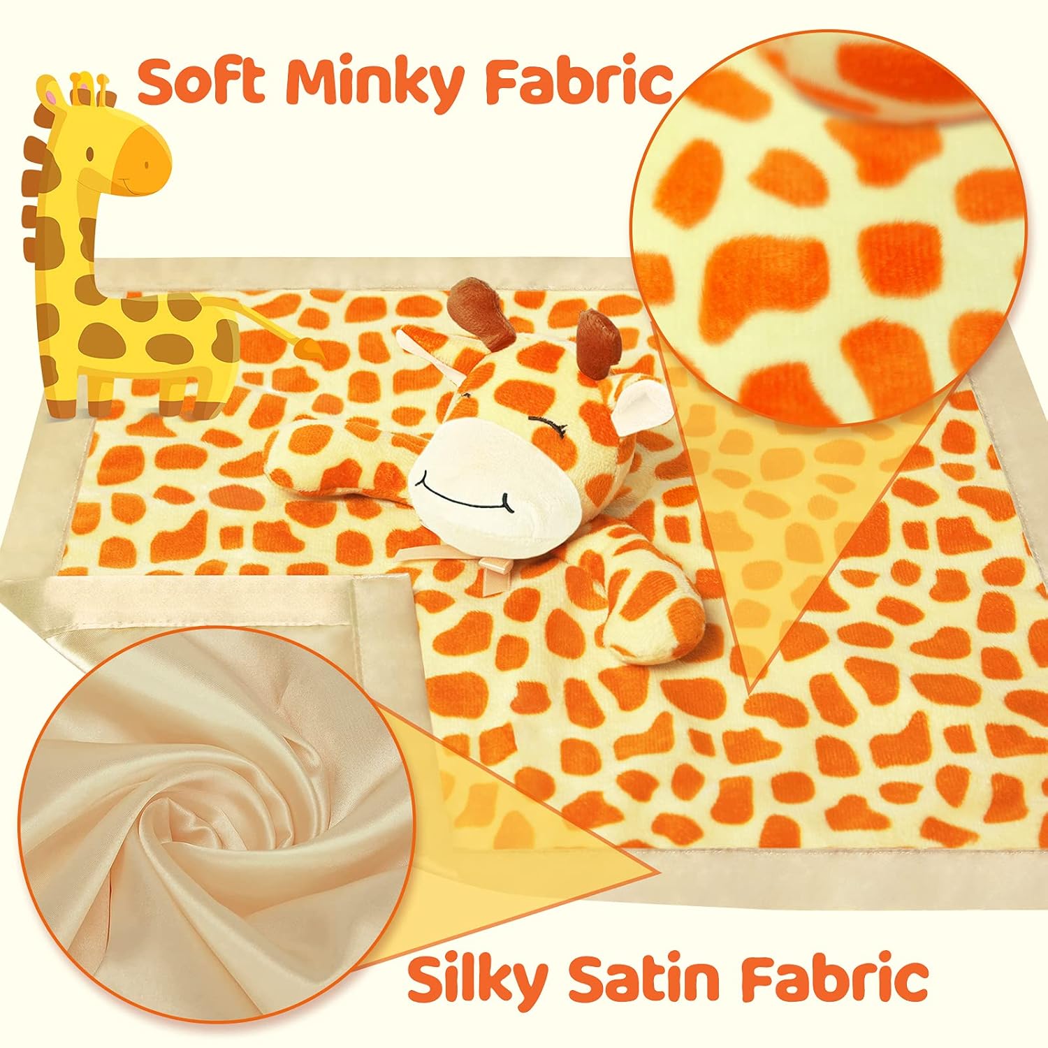 Pro Goleem Giraffe Lovey - Soft Security Blanket & Snuggle Toy for Infants | 16-Inch Unisex Gift