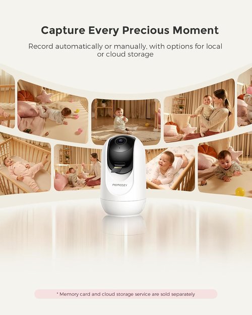 Momcozy Smart WiFi Baby Monitor - 1080P Camera with Night Vision & 2-Way Talk | 5" Screen, Motion Detection