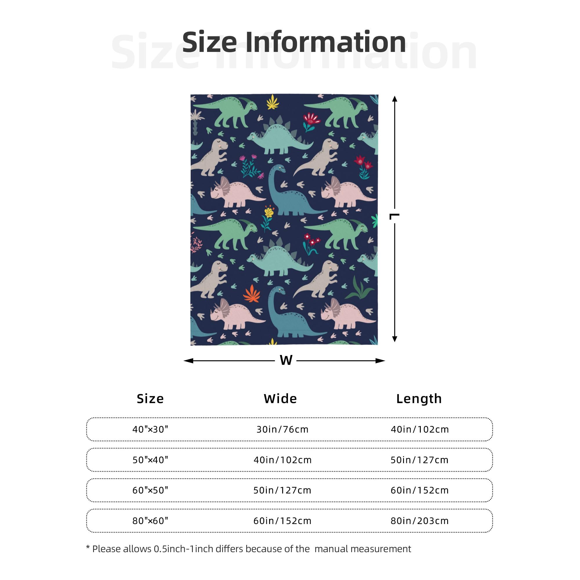 AMORVITA Dinosaur Throw Blanket for Couch Bed Sofa Chair Living Room, Dinosaur Blanket for Boys Flannel Fleece Soft Cozy Lightweight Breathable Fluffy Durable Home Decorative 50 x 60 Inches