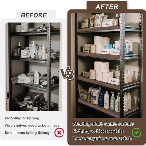 XHHYQAH 5PCS Wire Shelf Covers for Pantry, 24 X 16 in PVC Wire Rack Covers for Shelves, Preventing Leakage of Items & Removable, Closet, Kitchen
