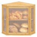 Nykgola Corner Bread Box for Kitchen Countertop Two-Tier Large Capacity Bread Boxes Storage Container with Adjustable Height Countertop Bread Storage Bin