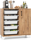 Giantex Buffet Cabinet - Stylish Sideboard with 5 Removable Drawers & Door | Wooden Storage Organizer for Kitchen & Living Room