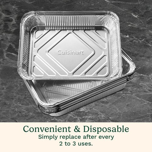 Cuisinart 10-Pack Heavy-Duty Aluminum Grease Tray Liners | Disposable Drip Trays for Griddles & Grills