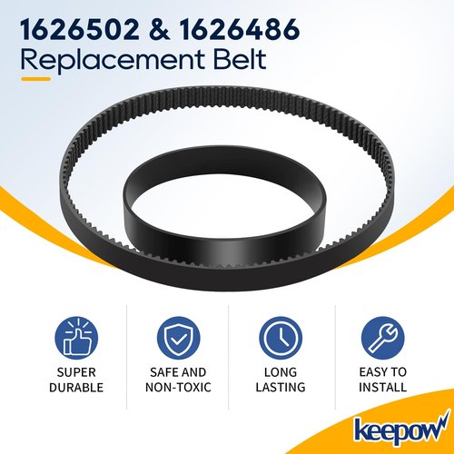 KEEPOW Replacement Belts Set for Bissell 3071 PowerForce PowerBrush Pet XL and TurboClean DualPro Pet 3072, 3067, 30673, 3109 Carpet Cleaner, Parts 1626502 & 1626486 (2+2 Pack)