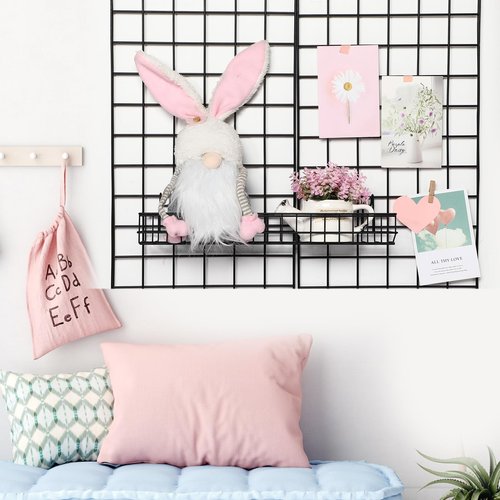 Blulu 6 Pcs Black Wire Baskets Hanging Wire Basket with Hooks Black Wall Grid Panel Metal Wall Basket Organizer for Storage Bathroom Plants Kitchen