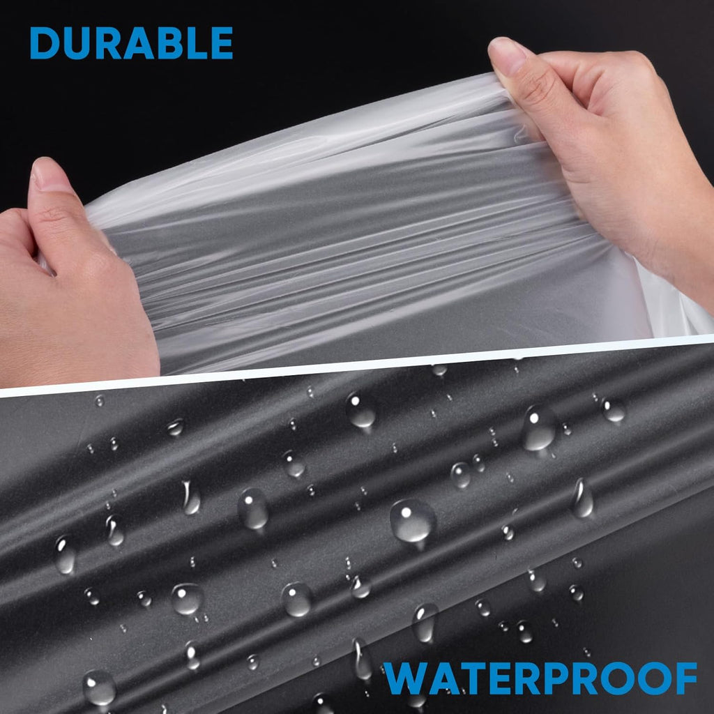 TICONN Plastic Drop Cloth - 12 x 9 Ft Waterproof Sheeting for Painting & Furniture Protection | 6PK, 1.2Mil