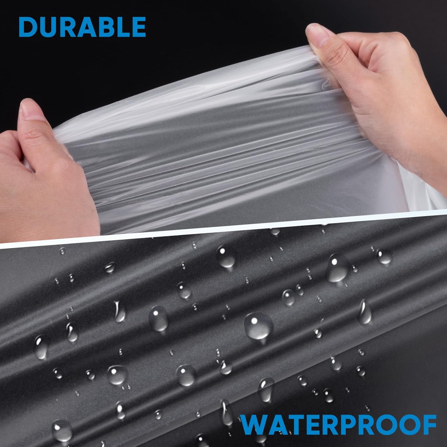TICONN Plastic Drop Cloth - 12 x 9 Ft Waterproof Sheeting for Painting & Furniture Protection | 6PK, 1.2Mil
