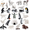 SCAHOW 26Pcs Arctic Animal Figures - Realistic Polar Animal Toys for Kids | Perfect Cake Toppers & Gifts