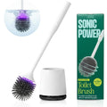 Electric Toilet Brush & Scrubber – Self Cleaning Silicone Toilet Bowl Brush with UVC Light, Rechargeable Wireless Spinning Toilet Brush & Holder Set, Wall Mount or Floor Standing (Pack of 1)
