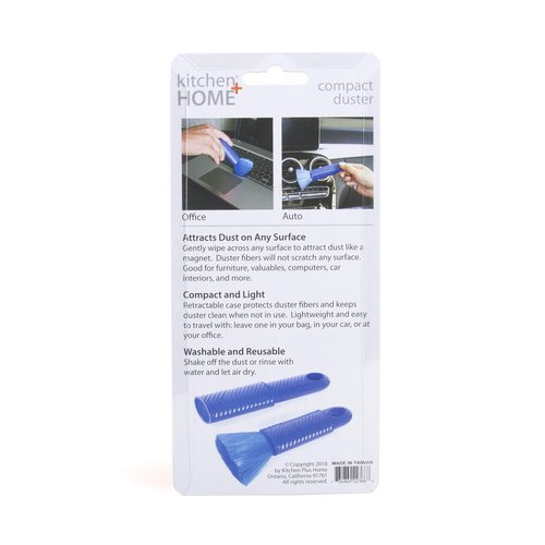 Kitchen + Home Compact Static Duster - 6.5" Inch Travel Duster with Carry Case - Electrostatic Duster attracts dust Like a Magnet!
