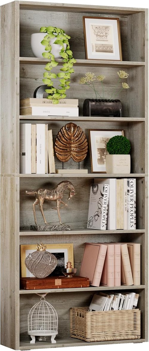 IRONCK 70-Inch Tall Bookshelf - 6-Tier Floor Standing Storage Shelves for Home Office & Living Room Decor