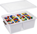 MACOPRO Plastic Storage Box - Clear Craft Organizer with Removable Tray | Ideal for Beads, Tools, Sewing (White, 1 Pack)
