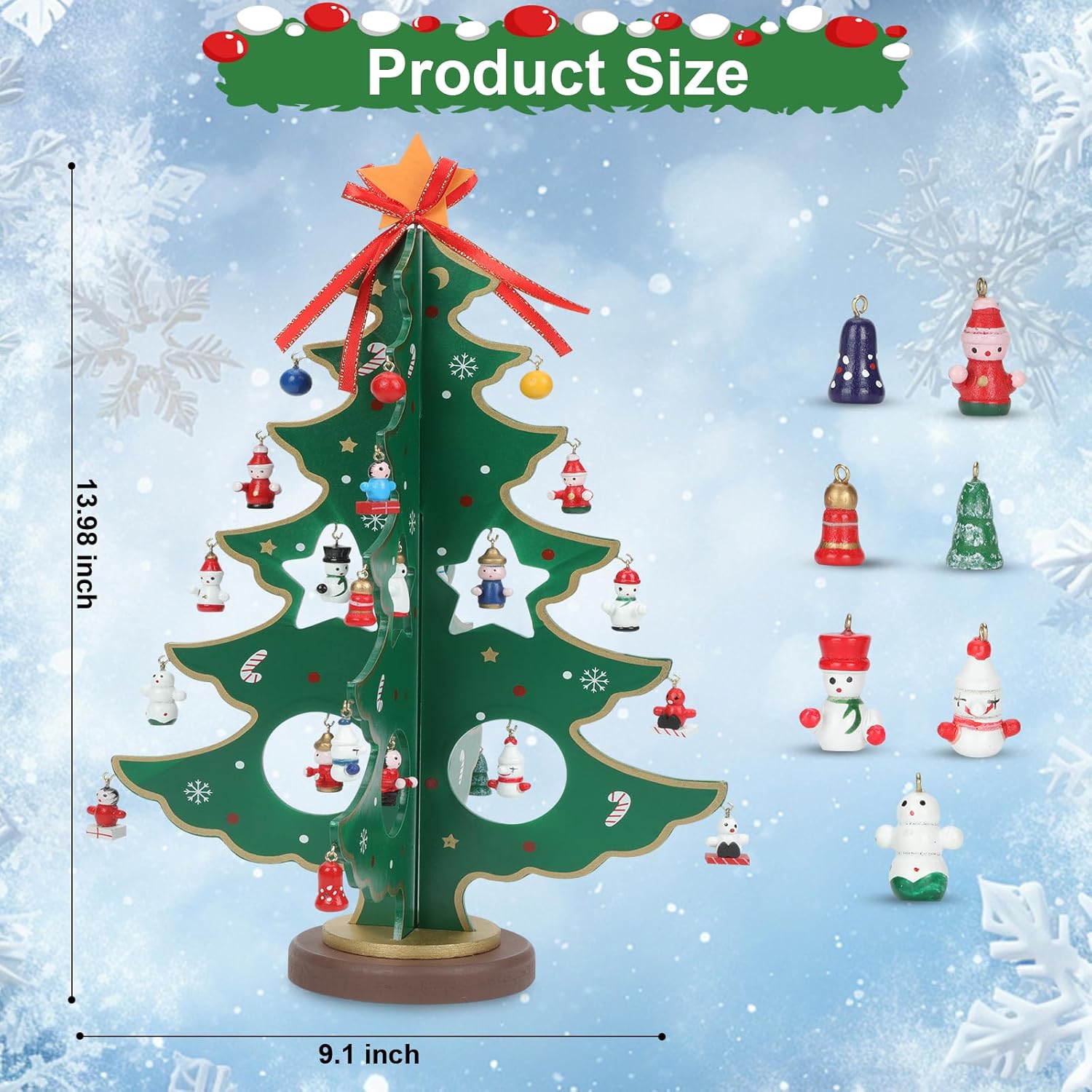 ZEEYUAN Christmas Advent Calendar - 24-Day Countdown Tree Decoration for Kids & Home Decor