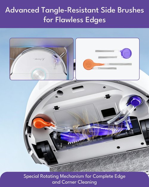 iRobacc 21 Pcs Replacement Parts for Narwal Flow Robot Vacuum Cleaner: 1 Main Brush, 4 Side Brushes, 4 HEPA Filters, 6 Dust Bags, 2 Track Mop Pads, 1 Cleaning Brush