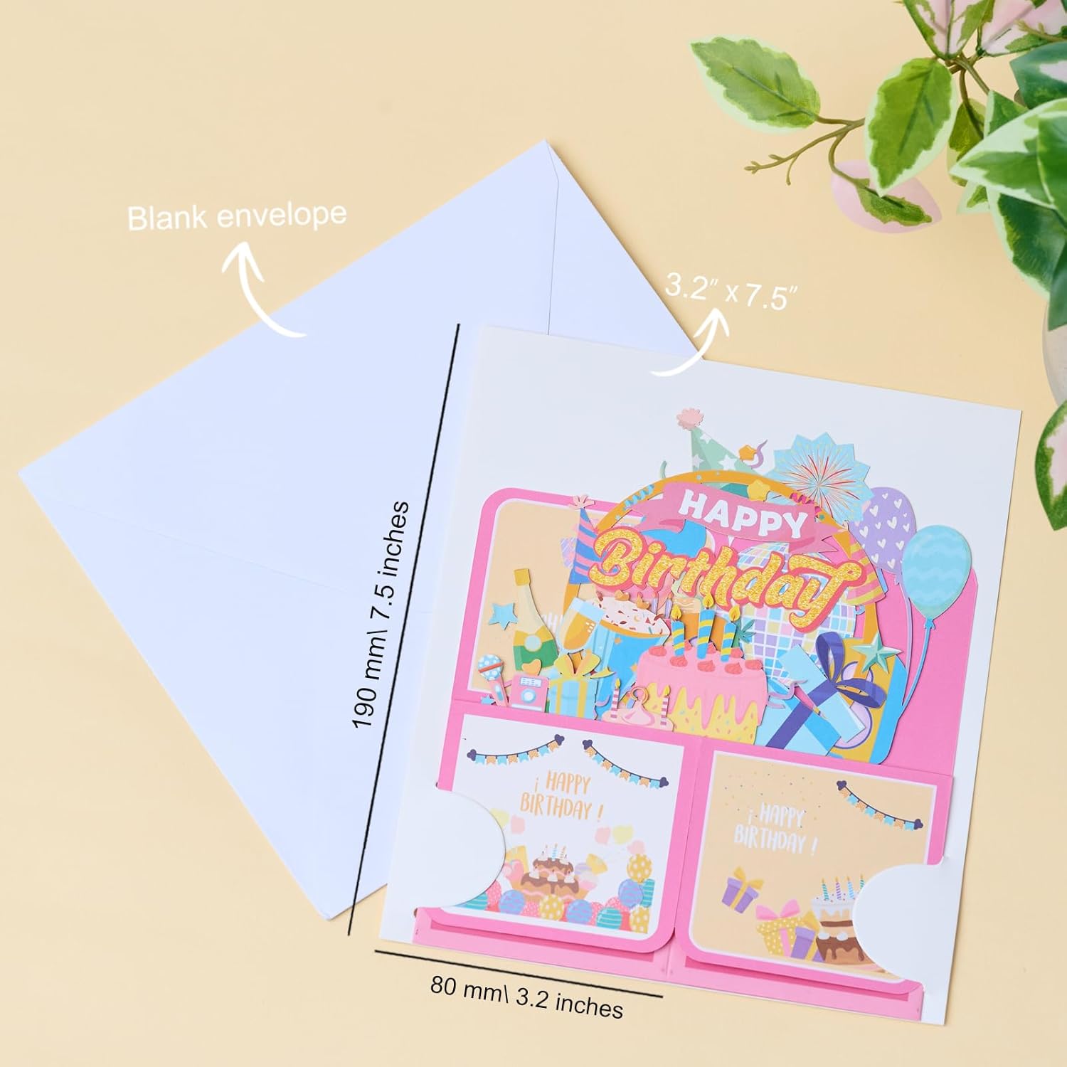 3D Pop Up Birthday Card - Unique Cake Design Gift Box for Adults & Kids | Handmade Celebration Card 6.5 x 7.5 Inches