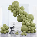 PartyWoo Sage Green Balloons - 152-Piece Latex Balloon Arch Kit for Weddings & Birthdays | Olive Boho Decor