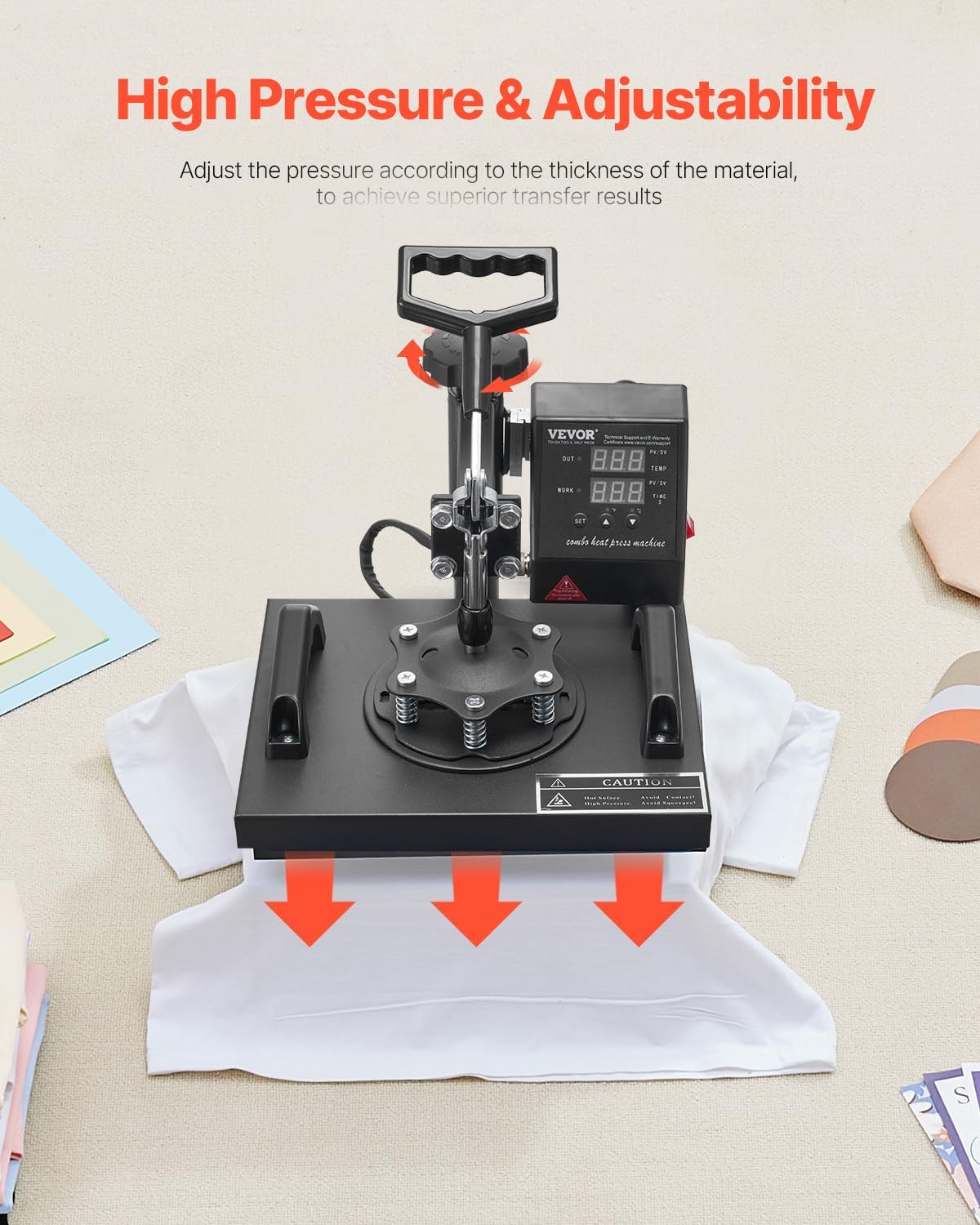 VEVOR Heat Press Machine - 12x10in Clamshell Sublimation Printer with Fast Heat-Up & Digital Control | Ideal for T-Shirts, Bags, and More