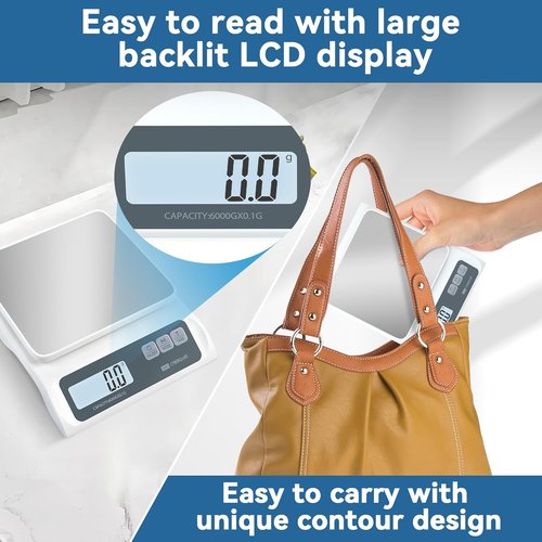 CYBERGIANT Precision Digital Food Scale - 13lb Capacity | Stainless Steel Platform & LCD Display for Meal Prep