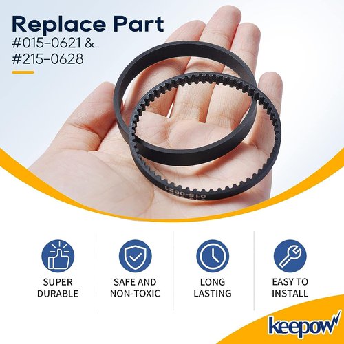 KEEPOW 6960w Belt for Bissell Proheat Steamer, Replacement Belt for Bissell Pet Carpet Cleaner, Fit Model 1846, 1799, 25A3, 7901, 1622, 8910, 7920, 1623, Replace Part 0150621 & 2150628 (2 Sets)