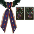 YKW Patriotic Wreath Sash - Premium Multi-Layer Red, White & Blue Ribbon | 5" W x 56" L for 4th of July Decor