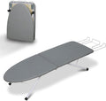 ZOES HOMEWARE Portable Ironing Board - Foldable Design with Heat Resistant Cover & Cotton Pad | 31.5"x11.8"x7", Grey