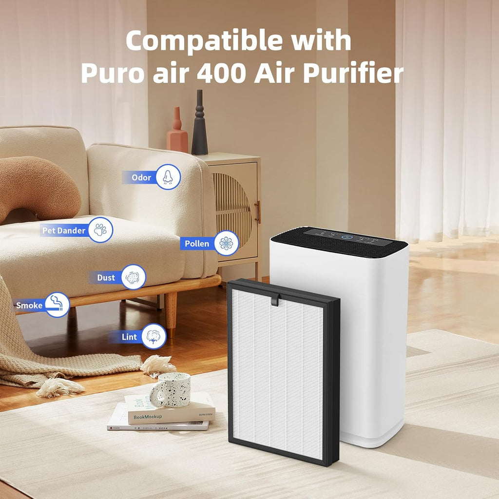 Puroair 400 Replacement Filter - 3-in-1 True HEPA & Activated Carbon | 2 Pack for Enhanced Air Quality