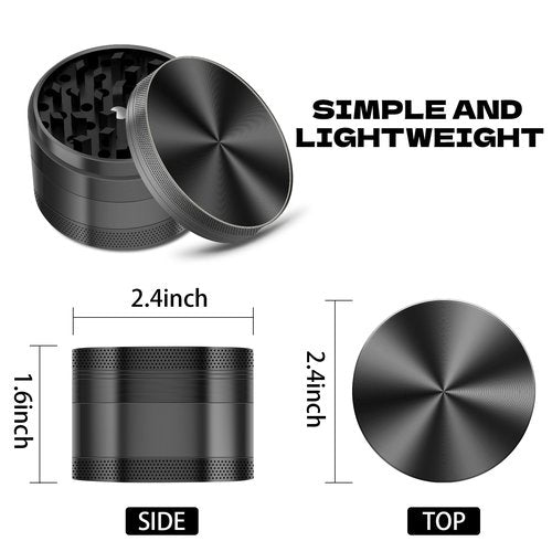 Grinder 2.5-inch Stainless Steel Kitchen Utensil Black