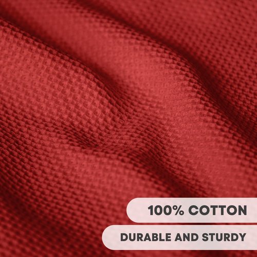 Artoid Mode 100% Cotton Dark Red Waffle Weave Kitchen Dish Cloths - Ultra Soft & Absorbent | Set of 6, 12x12 Inch