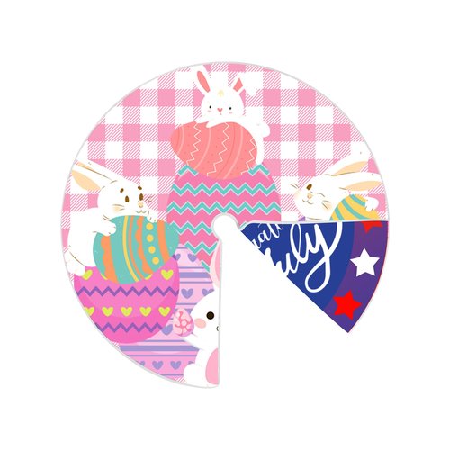 Sozize 15 Inch Mini Easter Tree Skirt 4th of July Tree Skirt American Flag Day Memorial Day Double Sided Print Mat Independence Day Easter Holiday Party Home Tabletop Christmas Tree Decoration