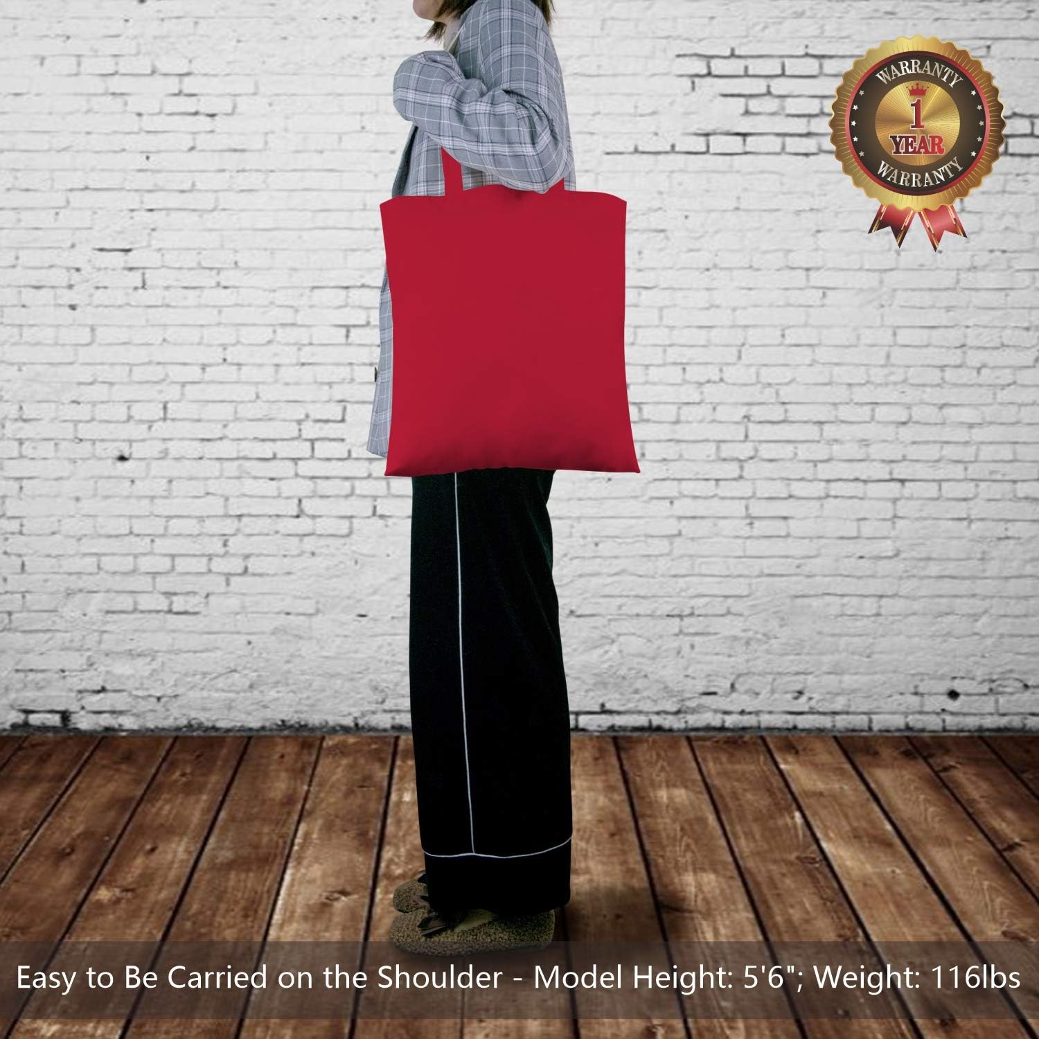 TOPDesign 24-Pack Red Cotton Tote Bags - Lightweight Reusable Grocery Bags for DIY & Promotions